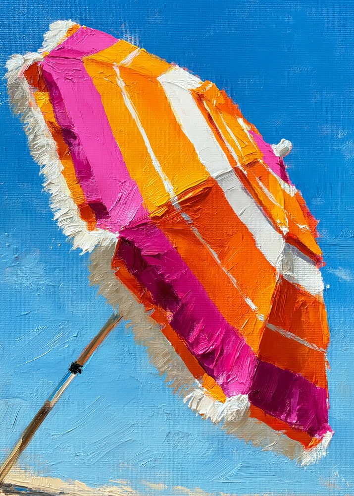 Kleurrijke strandparasol door Justyna Jaszke