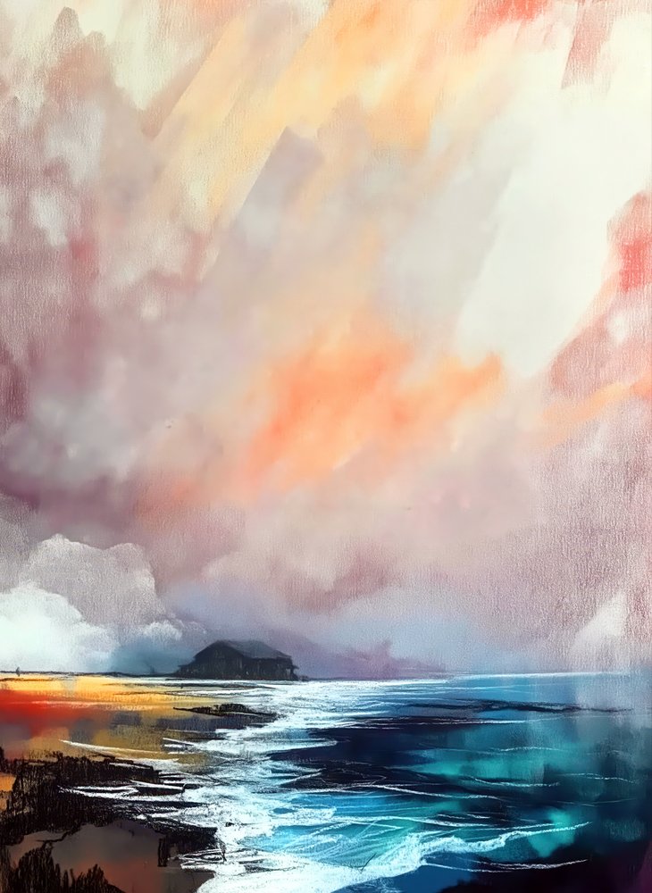 Spectaculaire zonsondergang aan de kust door Justyna Jaszke