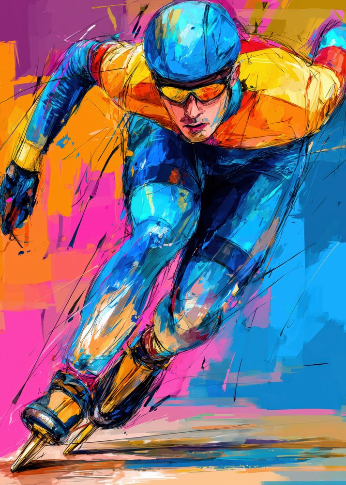 Dynamische schaatser door Justyna Jaszke
