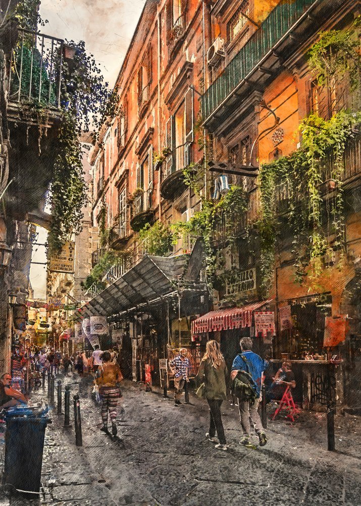 Historische Italiaanse straat door Justyna Jaszke
