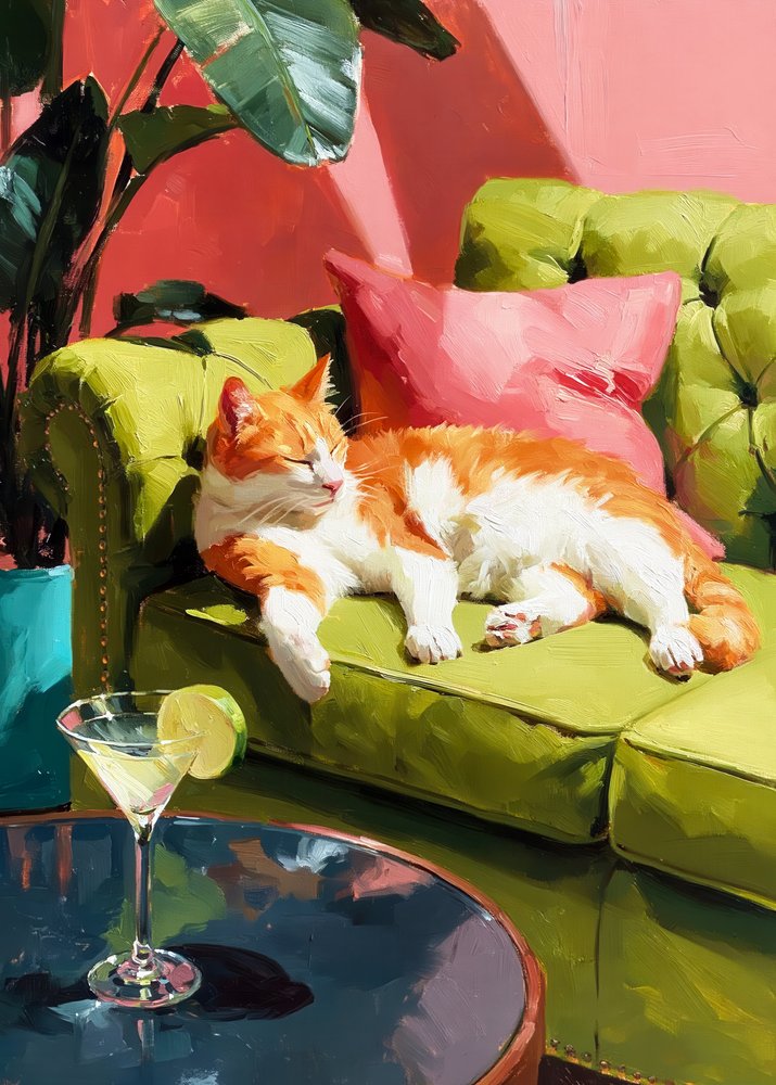 Sunny Cat Martini door Justyna Jaszke