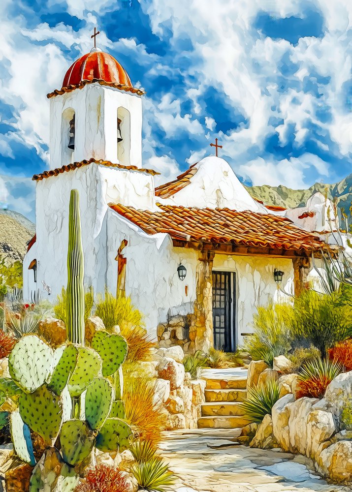 De rustige Adobe Mission door Justyna Jaszke
