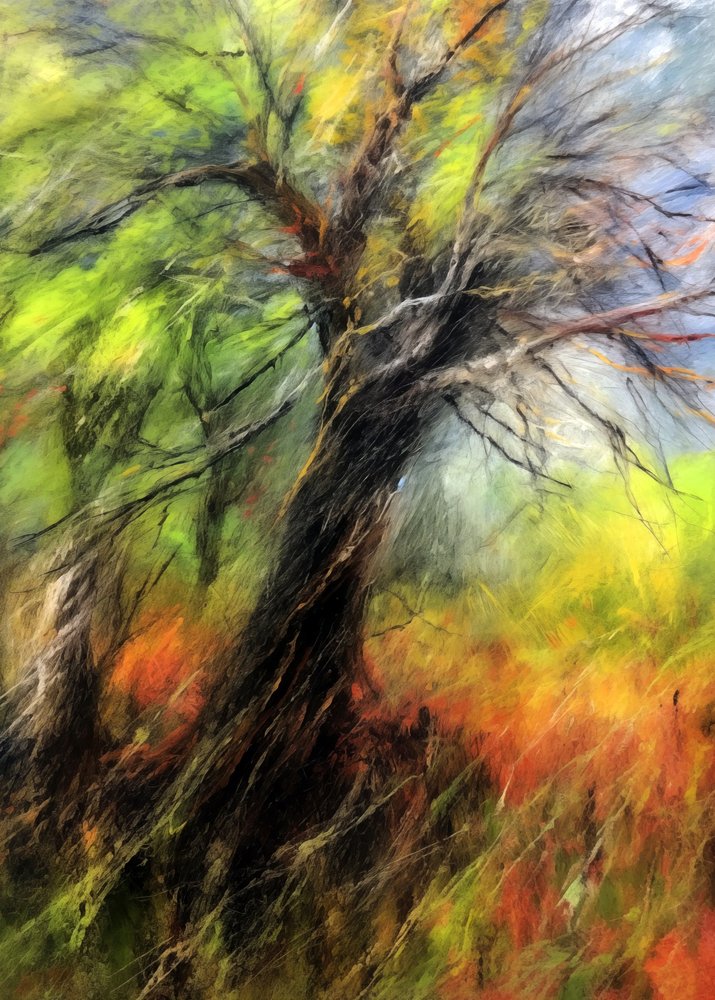 Kleurrijke herfstboom door Justyna Jaszke