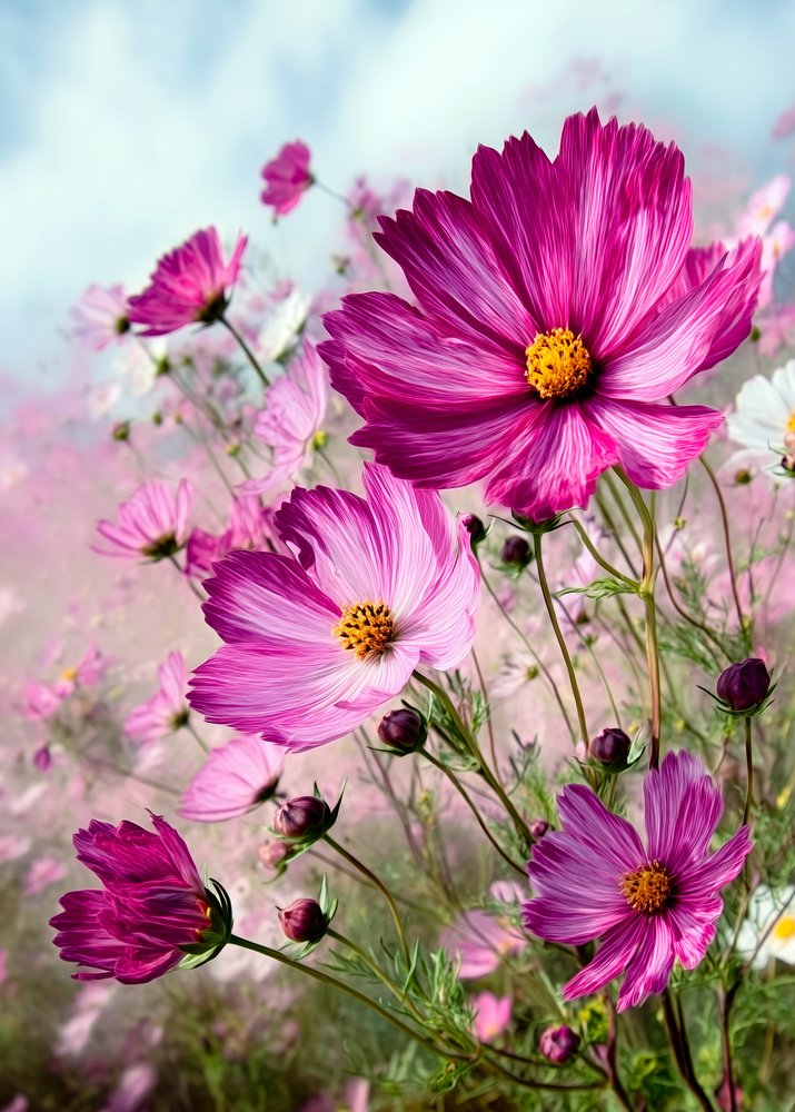 Levendig roze cosmos door Justyna Jaszke