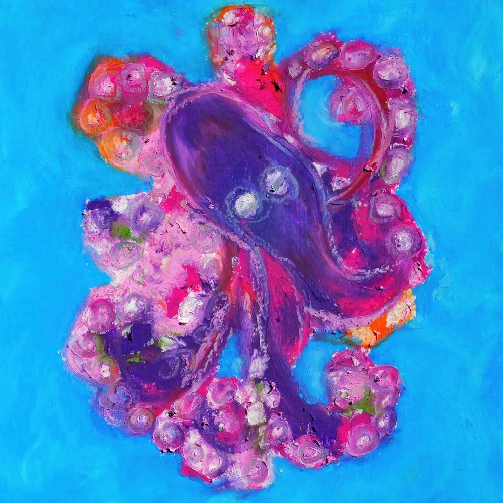 Levendige paarse octopus door Justyna Jaszke