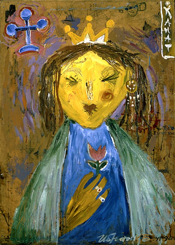 Expressionistische koningin met bloem door Kanat Ibragimov