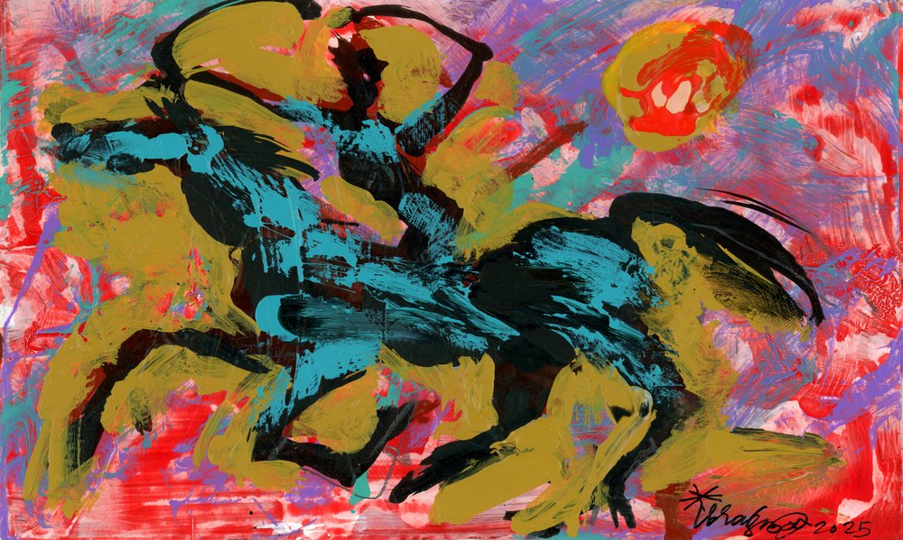 Levendige Warrior Rider door Kanat Ibragimov