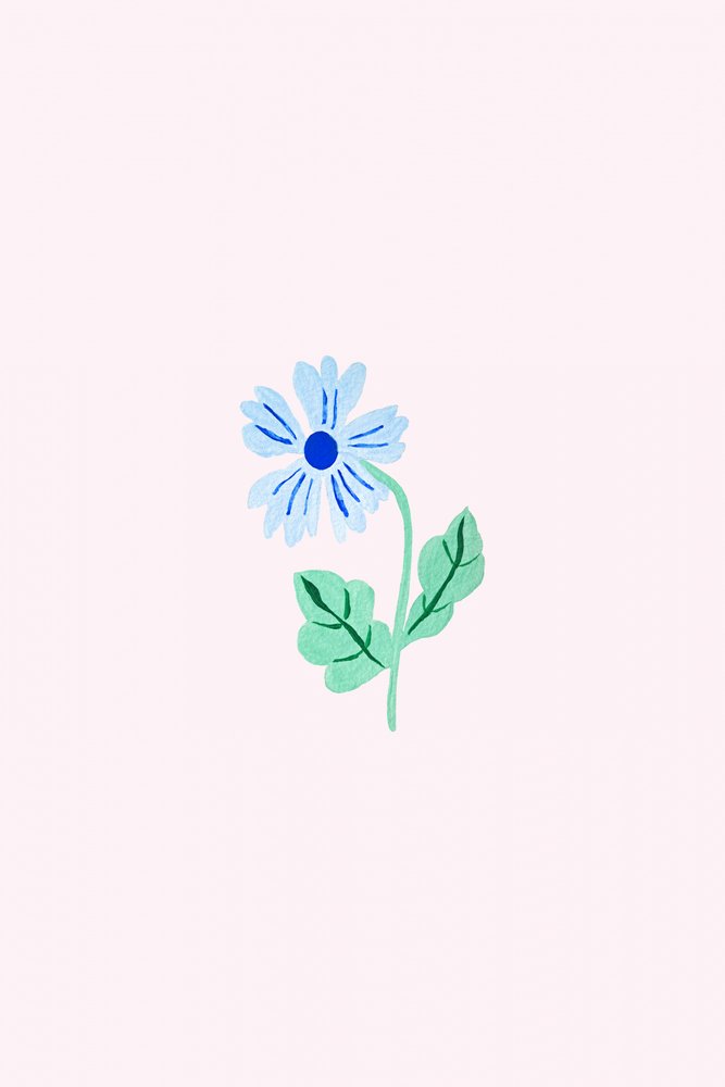 Tere blauwe bloem door Karen Menzenbach
