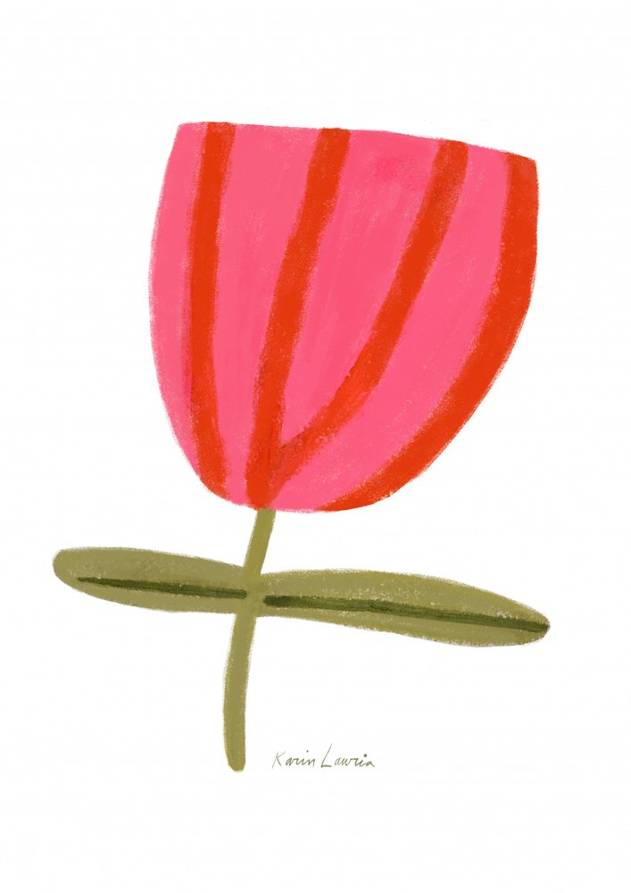Moderne roze bloem door Karin Lauria