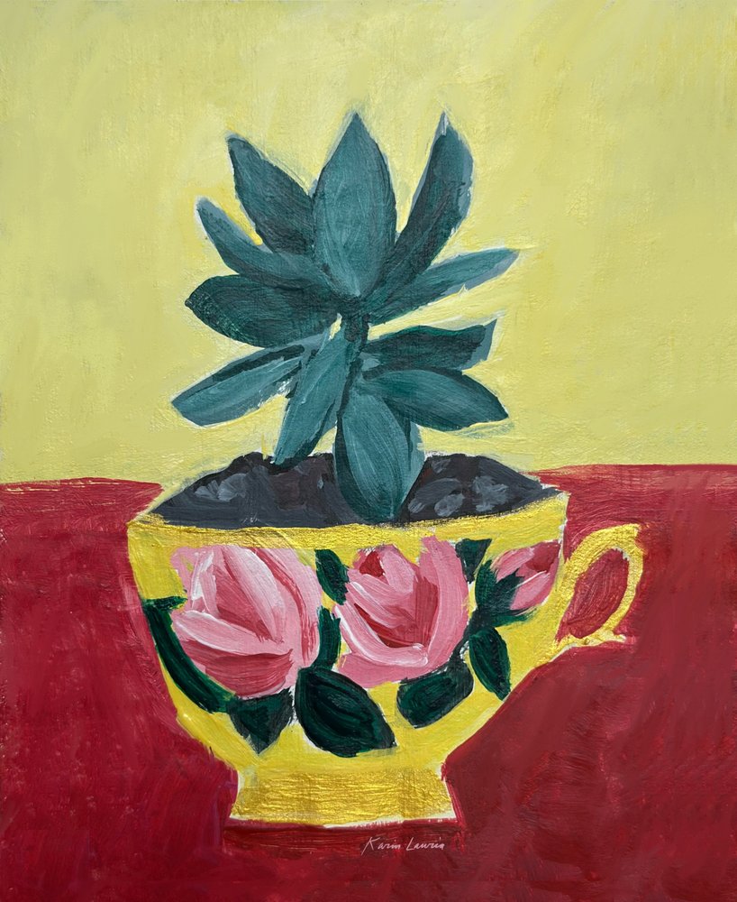 Succulente theekoproosjes door Karin Lauria