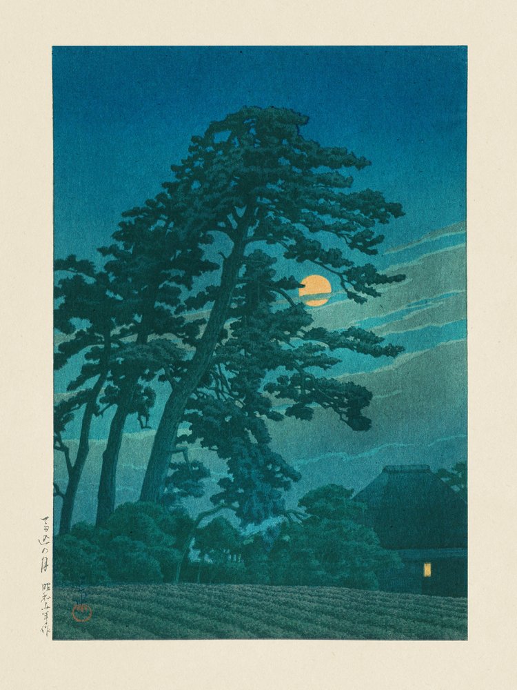 De maan bij Magome door Kawase Hasui