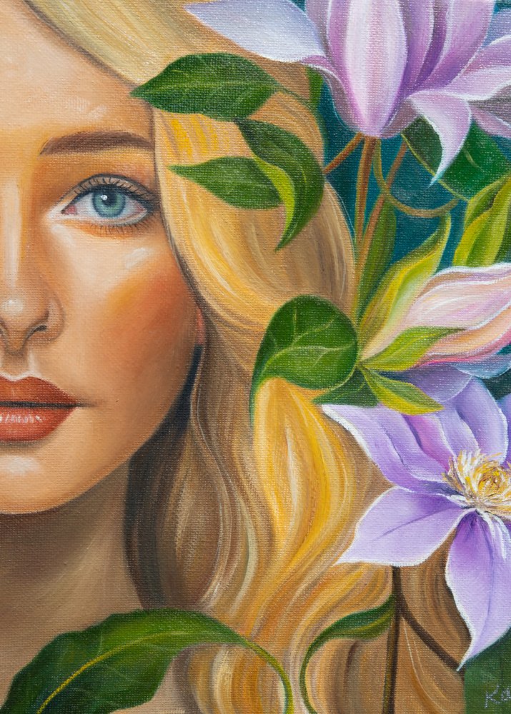 Blond bloemenportret door Kay Shanley