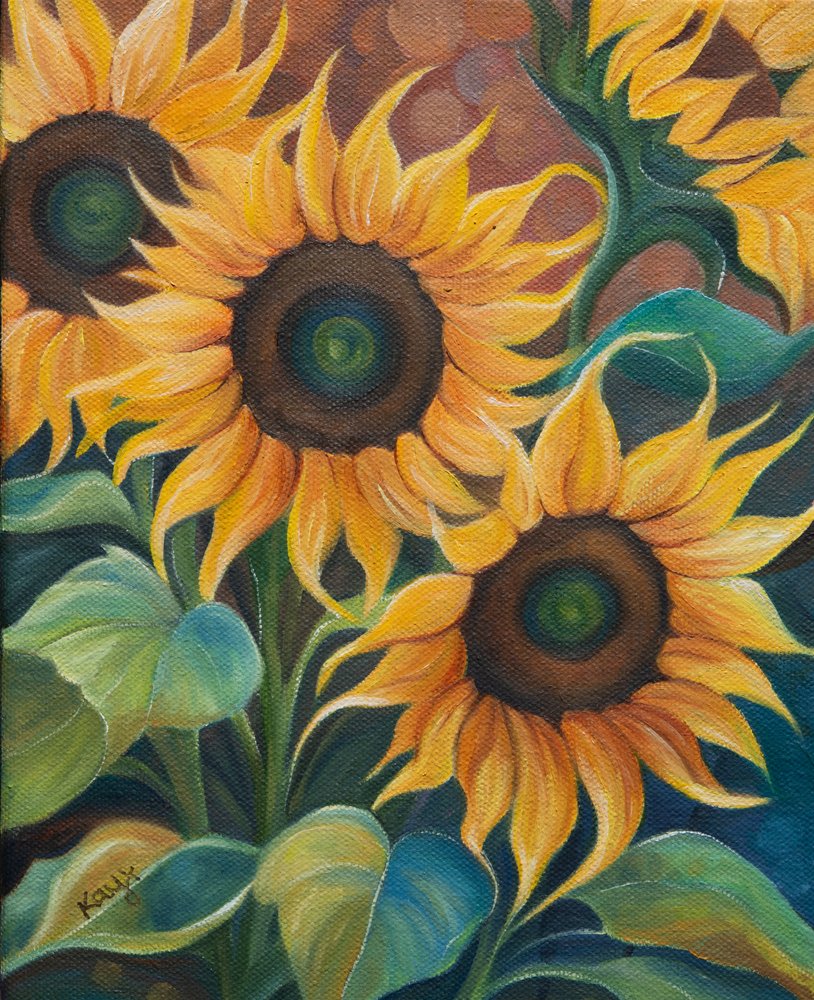 Zomerse zonnebloemen door Kay Shanley