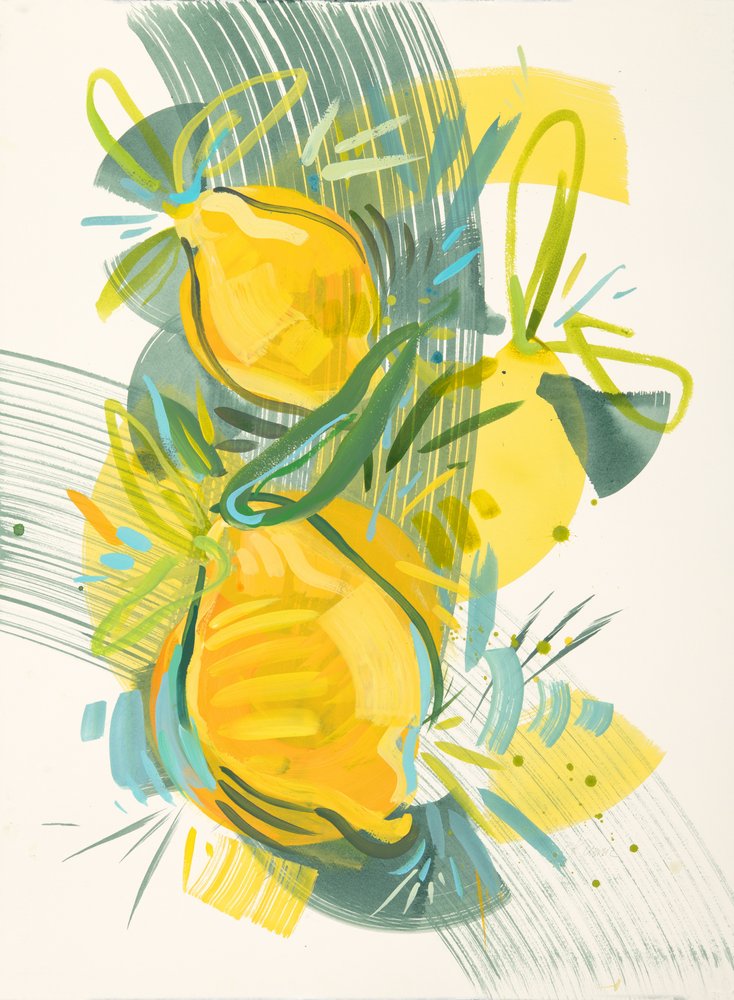 Levendige abstracte citroenen door Kristin Cronic