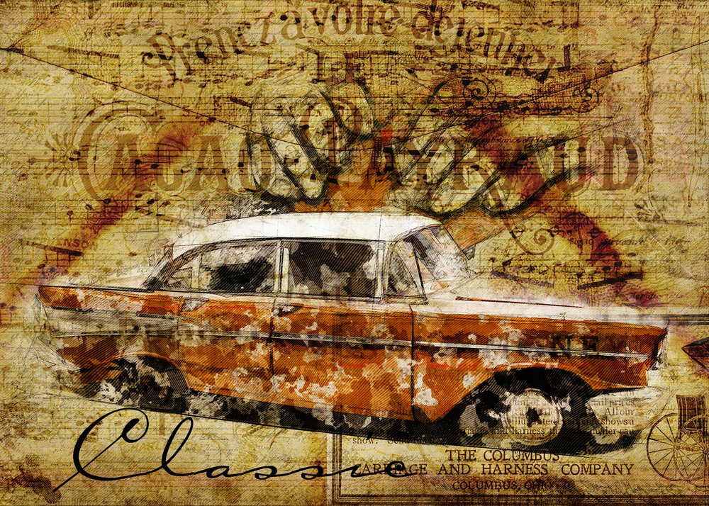 Rustieke oldtimer door Lembayung senja studio [Vintage Poster]