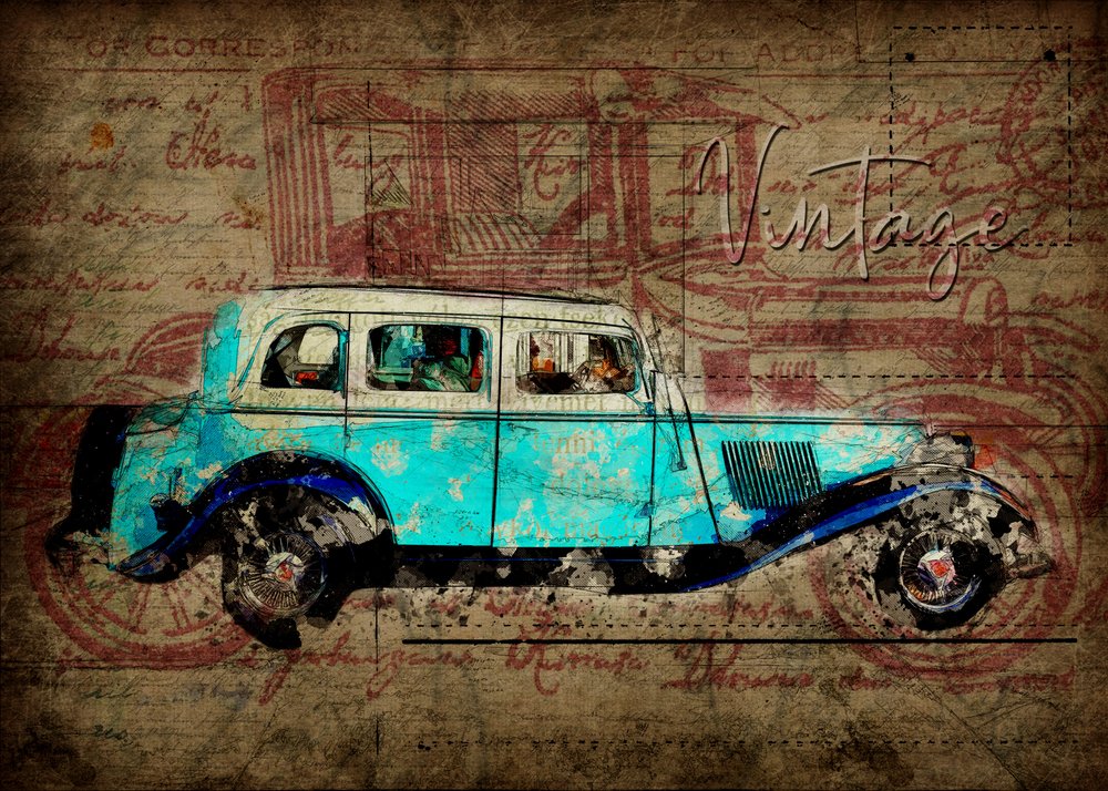 Rustieke oldtimer door Lembayung senja studio [Vintage Poster]