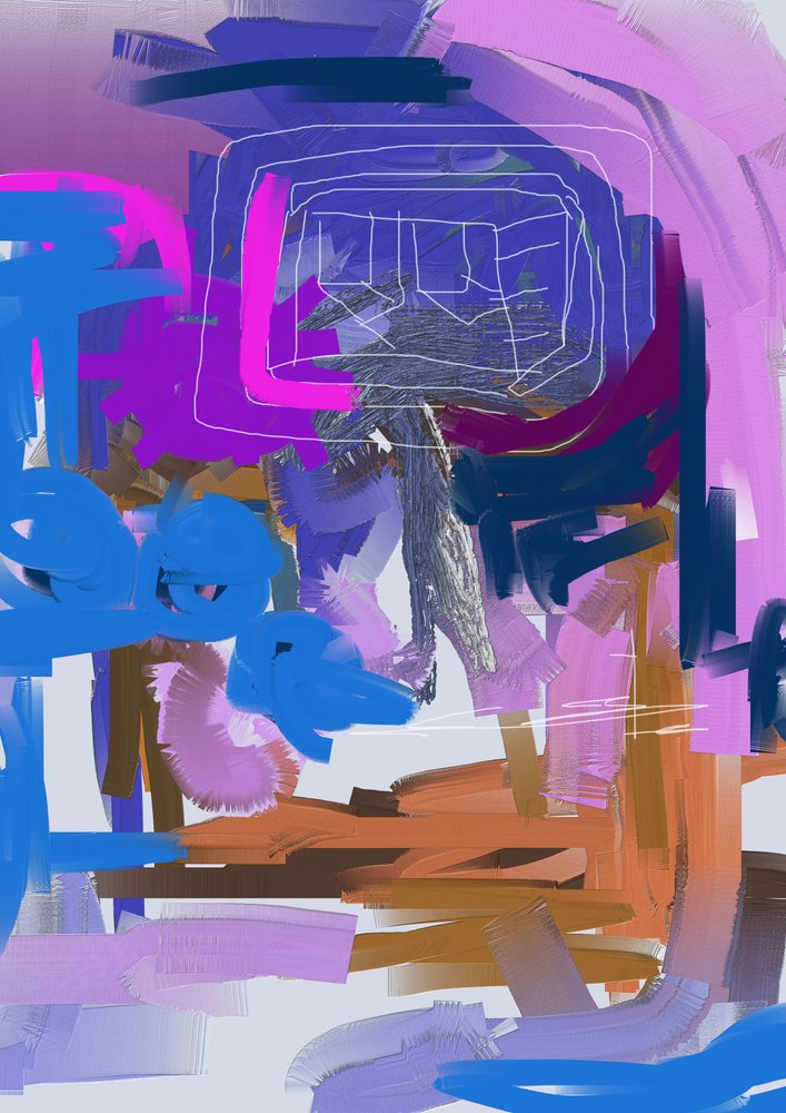 Levendige abstracte energie door Lembayung senja studio [Vintage Poster]