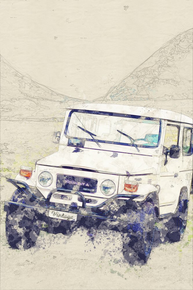 Vintage offroad-avontuur door Lembayung senja studio [Vintage Poster]