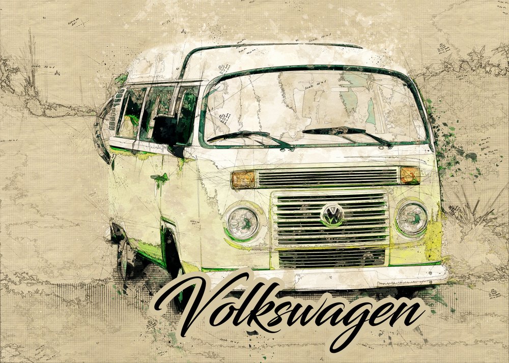 Vintage Travel Van door Lembayung senja studio [Vintage Poster]