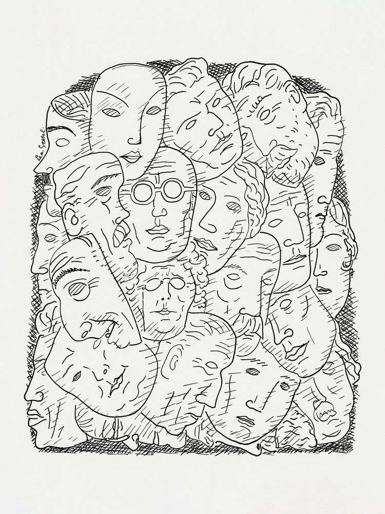 Maskers door Leo Gestel