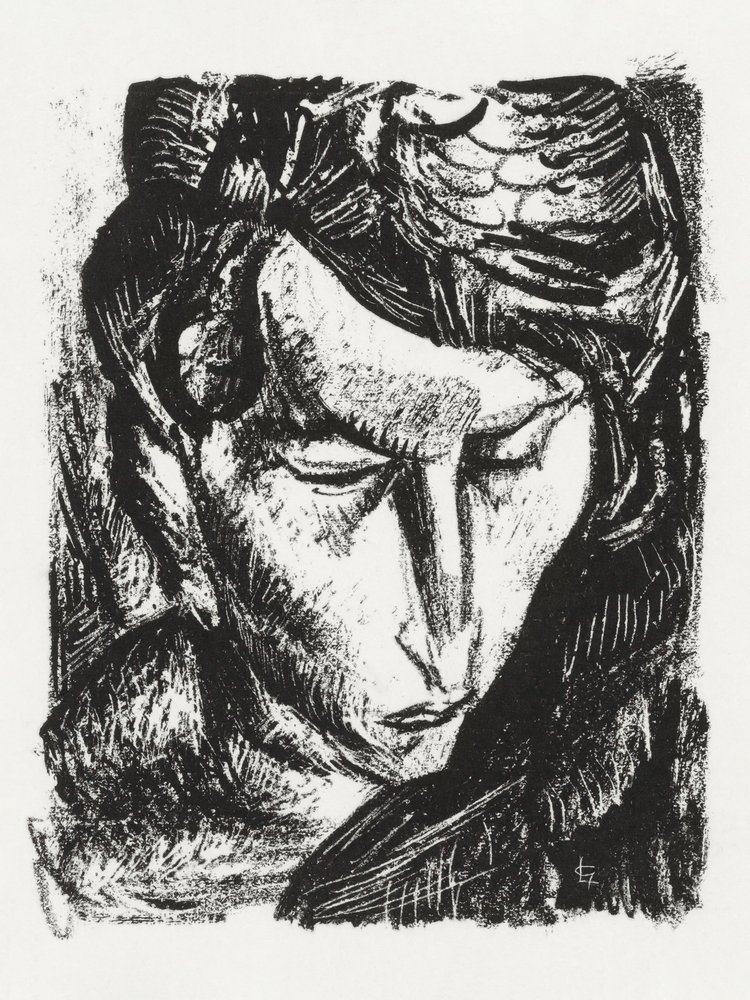 Portret van een onbekende vrouw (ca. 1891–1941) door Leo Gestel