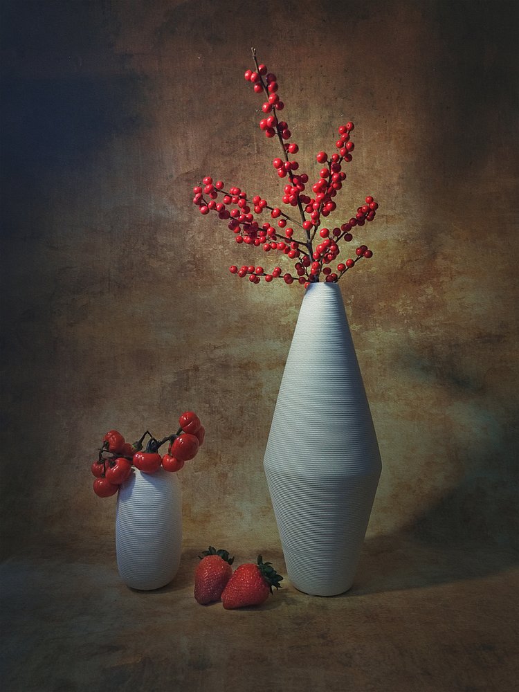 Stilleven met rode bessen door Liu Xing