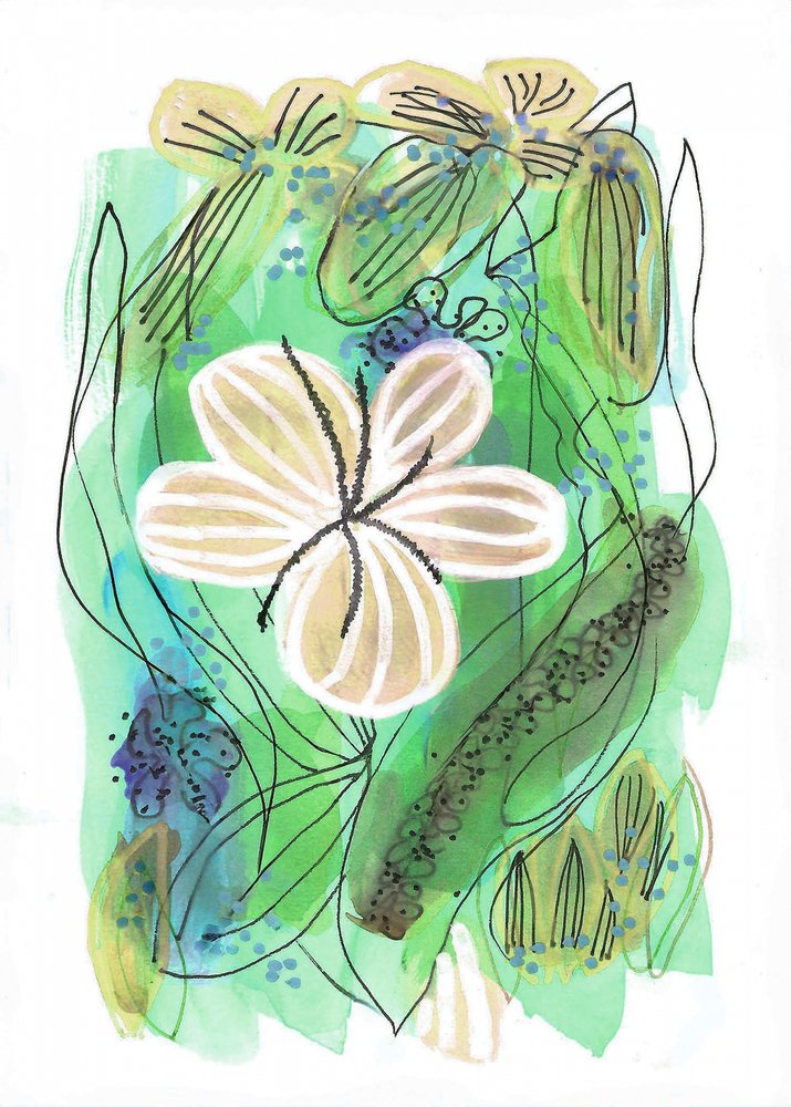 Abstracte bloementuin door Lori Ann Folz