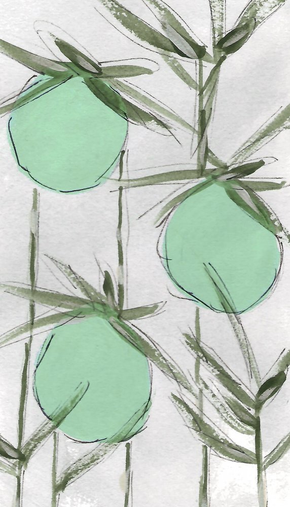 Abstract Green Botanicals door Lori Ann Folz