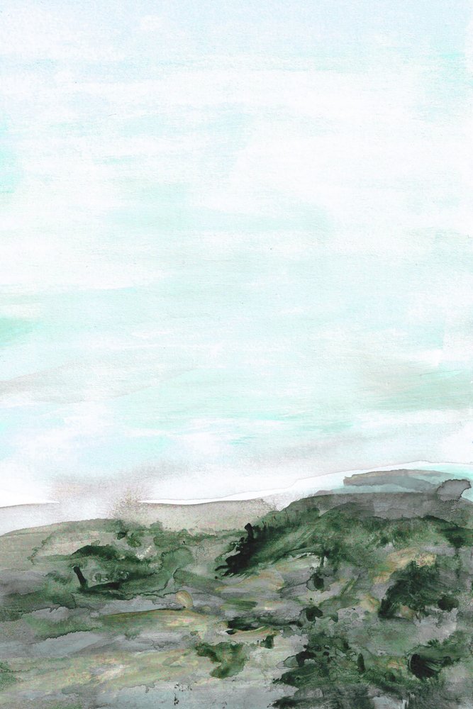 Rustig groen kustlandschap door Lori Ann Folz
