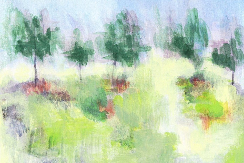 Dromerig groen landschap door Lori Ann Folz