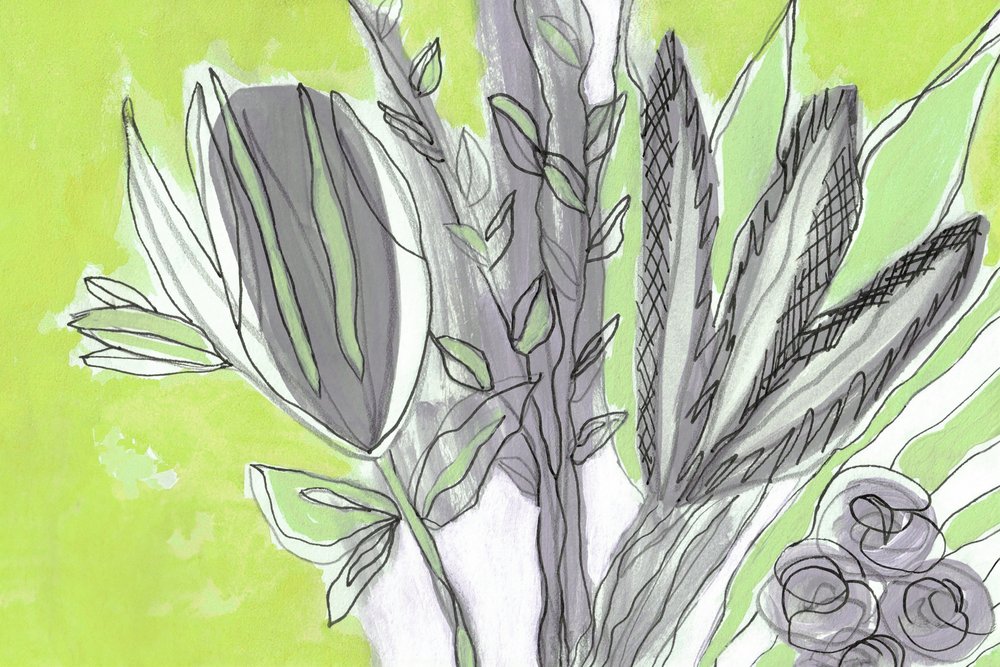 Verse groene plantaardige ingrediënten door Lori Ann Folz
