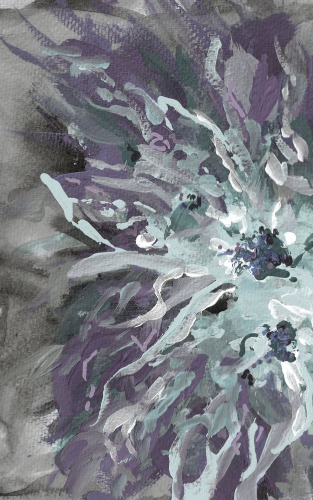 Paars-blauwgroen bloemenabstract door Lori Ann Folz