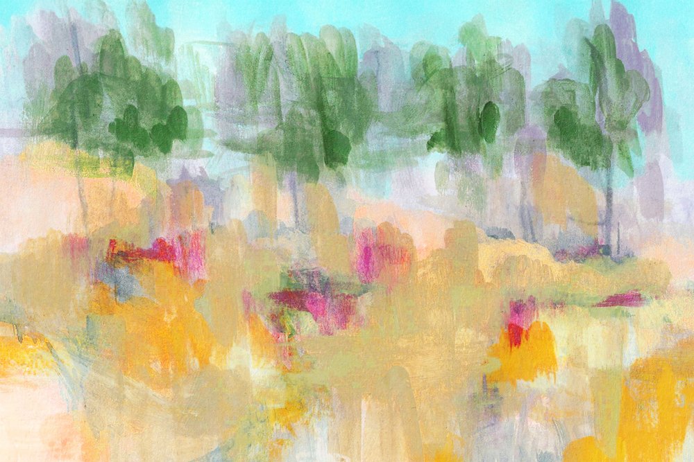 Levendig landschap met velden door Lori Ann Folz
