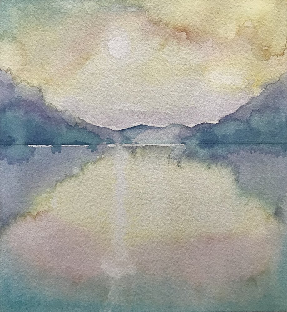 Pastel Mountain Lake door Luisa Millicent