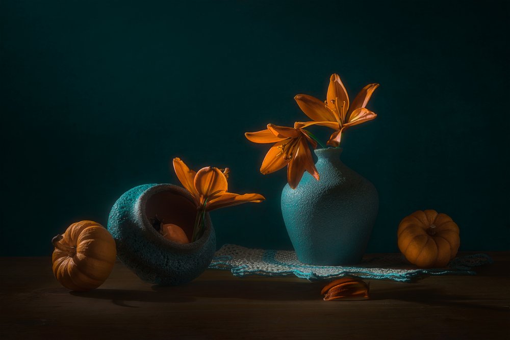 Herfstlelies en pompoenen door Lydia Jacobs