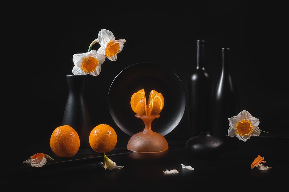 Elegant stilleven met citrusvruchten door Lydia Jacobs