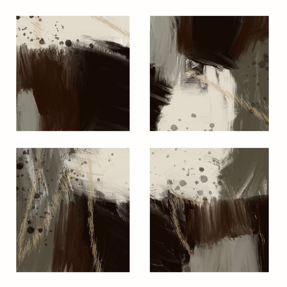 Abstracte kunst in donkere aardetinten door MANSI SAXENA