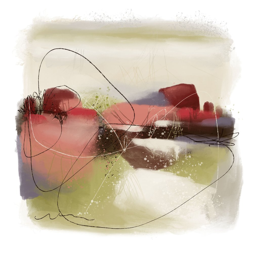 Aards, abstract landschap door MANSI SAXENA