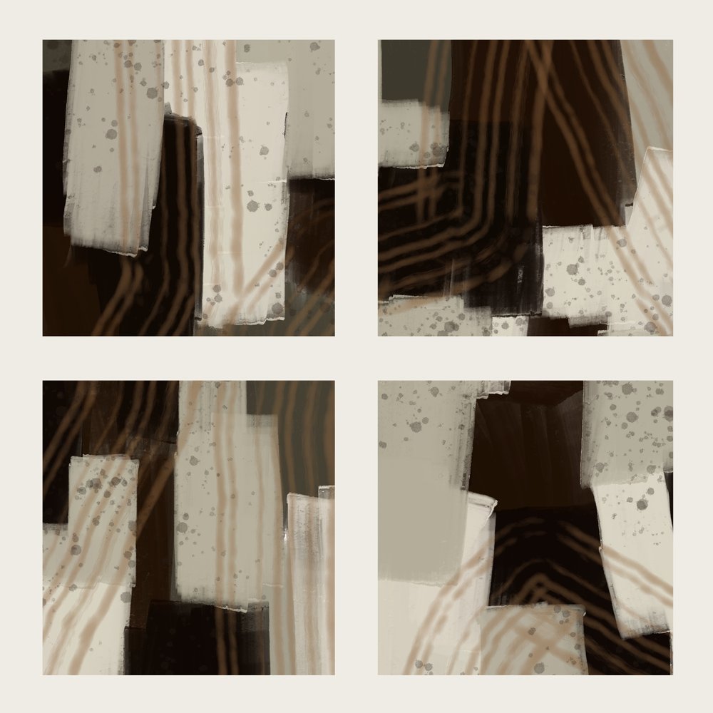 Aardse, abstracte penseelstreken door MANSI SAXENA