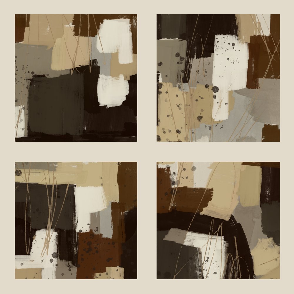 Aardse, abstracte penseelstreken door MANSI SAXENA