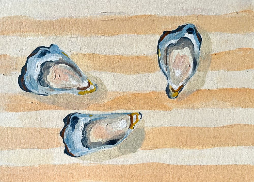 Oesters uit de kuststreek op streepjes door Madison Phipps
