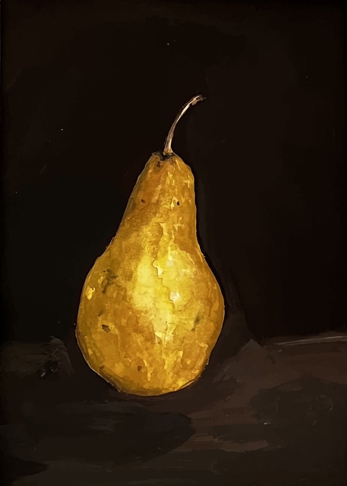 Stilleven met gouden peer door Madison Phipps