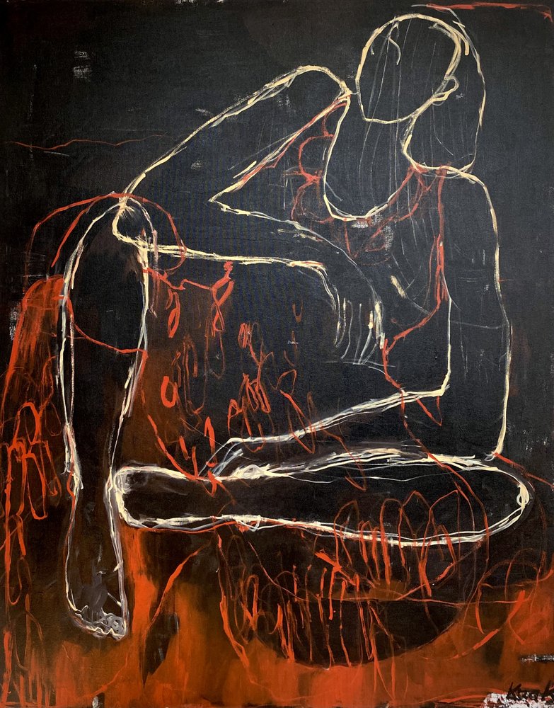 Schets van een contemplatief figuur door Magdalena  Krzak