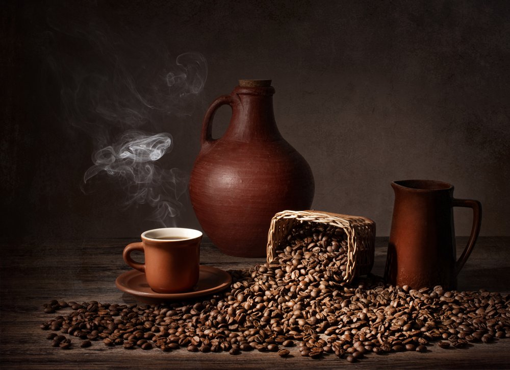 Rustiek koffie-stilleven door Margareth Perfoncio