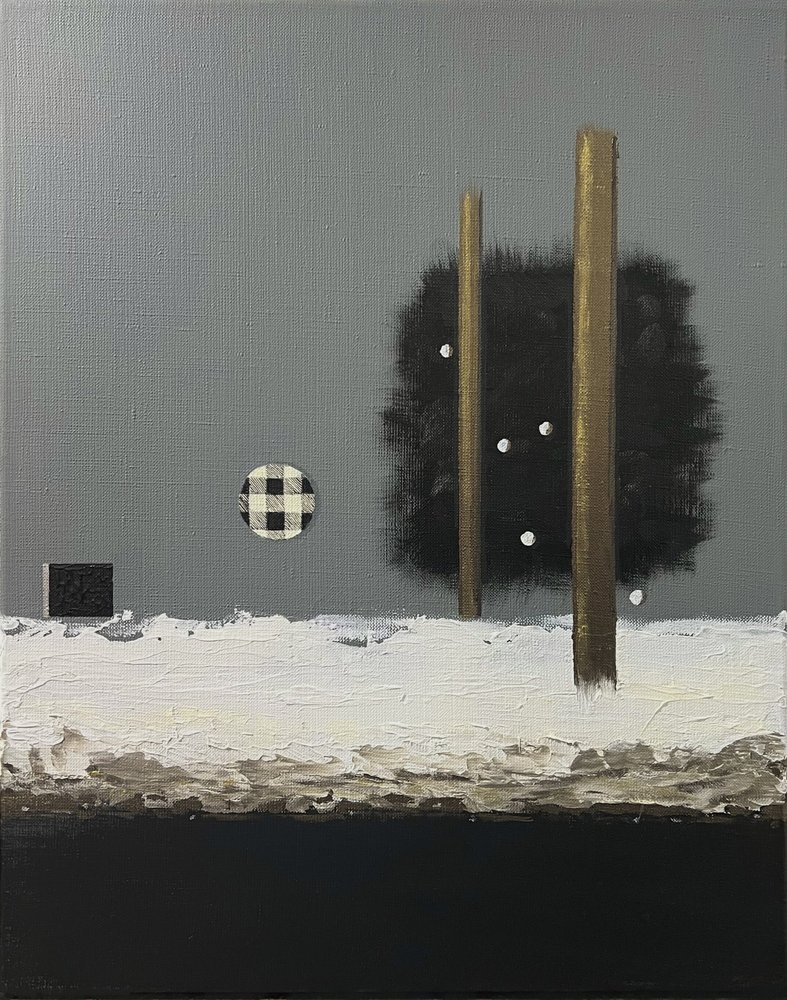 Abstracte besneeuwde pilaren door Marina Kozyr