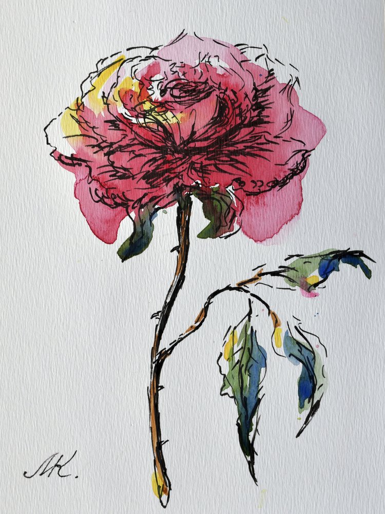 Expressieve roze roos door Marina Kozyr