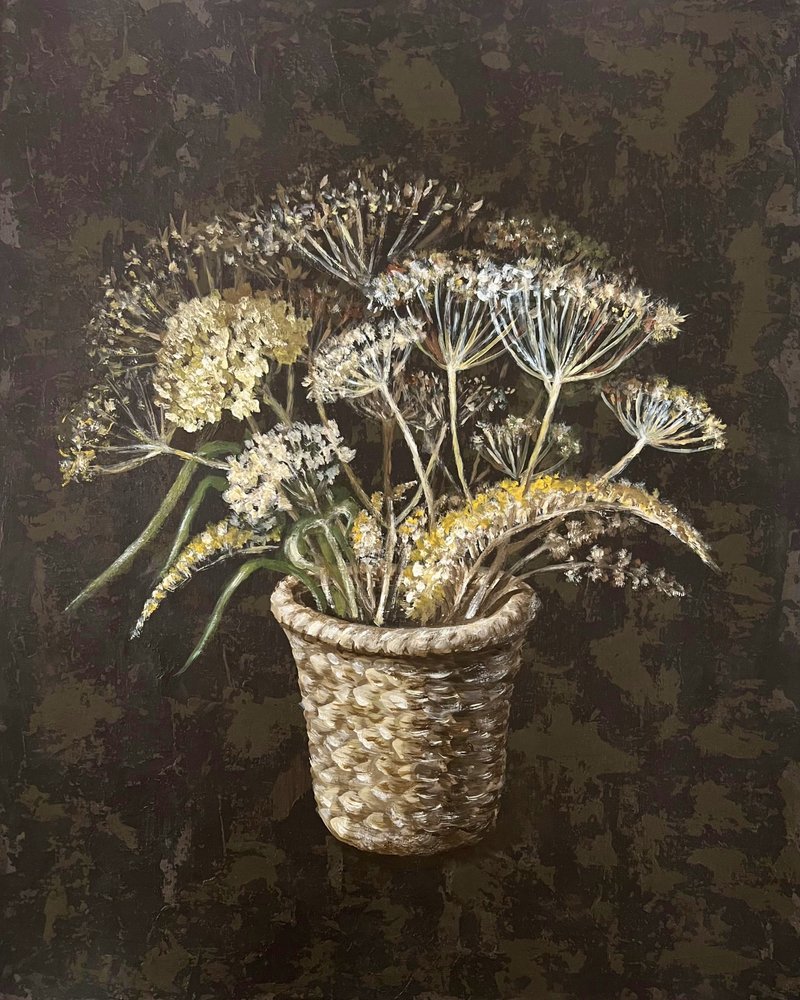 Rustieke mand met wilde bloemen door Marina Kozyr