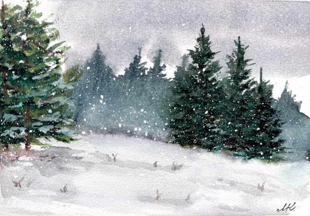 Besneeuwd winterbos door Marina Kozyr