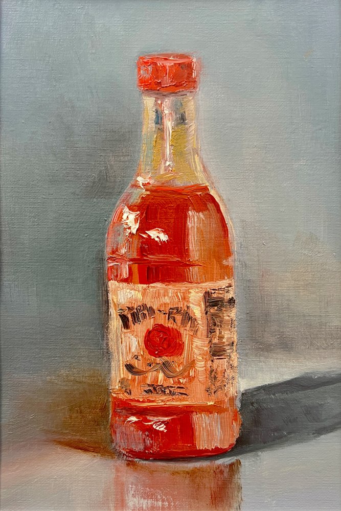 Fles met pittige hete saus door Marina Kozyr