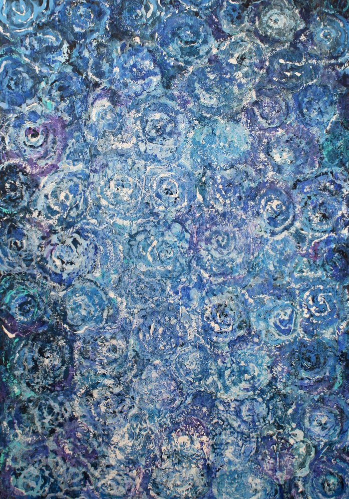 Abstracte blauwe rozen door Marina Nelson